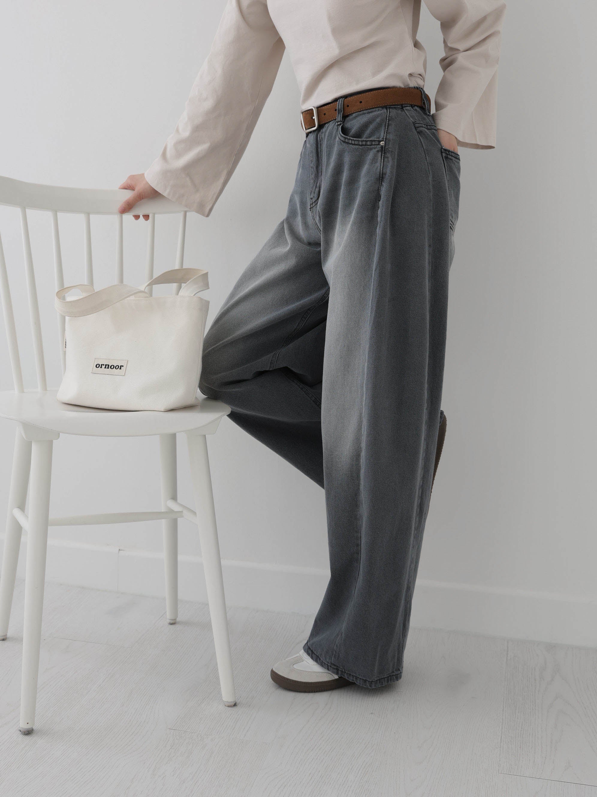 👖[26ss 봄신상] 👖팝진 봄신상 벌룬핏 와이드 청바지 허리 뒷밴딩 77 가능 / Balloon Fit Wide Denim Jeans