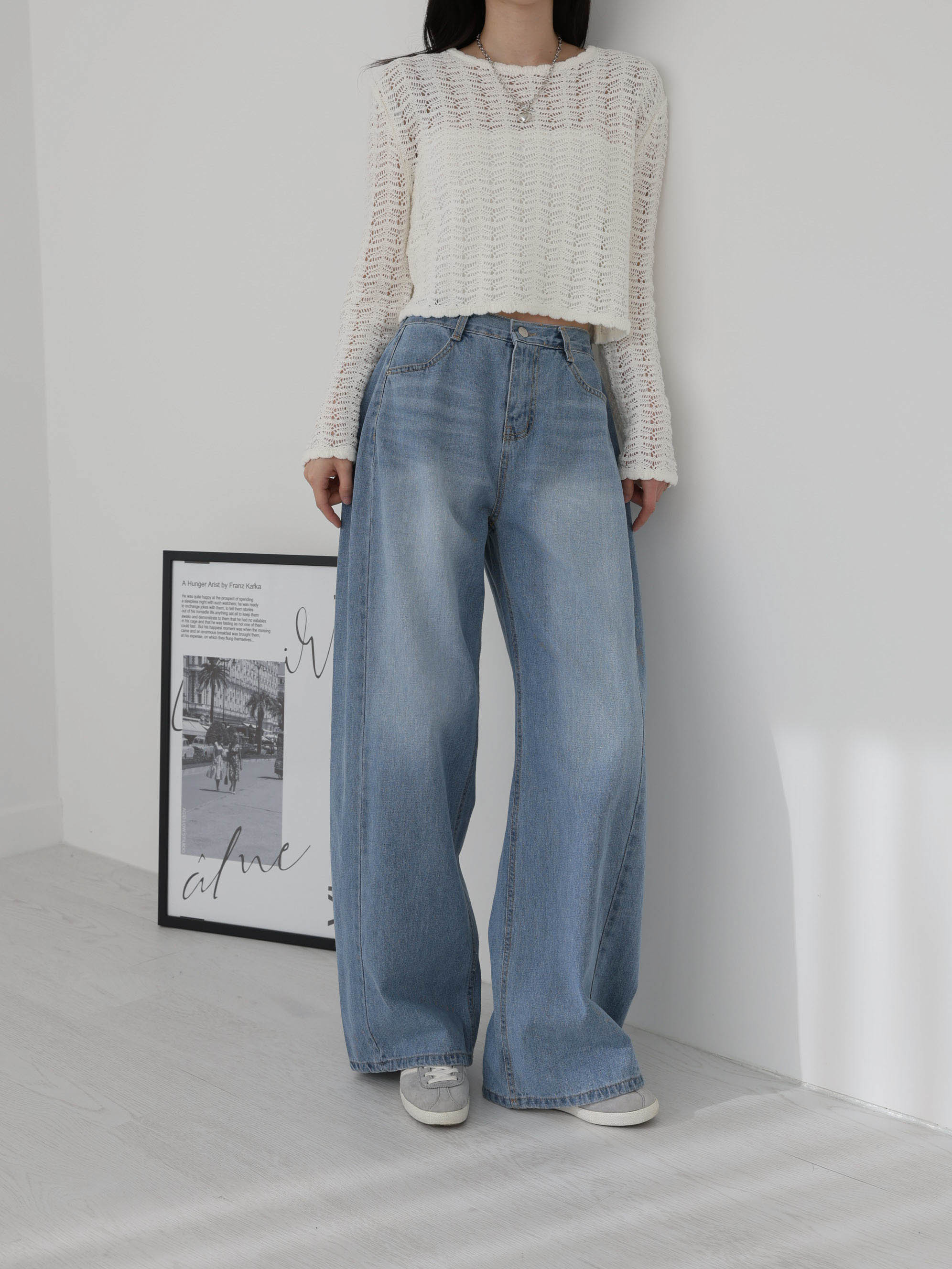 👖[26ss 봄신상] 👖팝진 봄신상 벌룬핏 와이드 청바지 허리 뒷밴딩 77 가능 / Balloon Fit Wide Denim Jeans