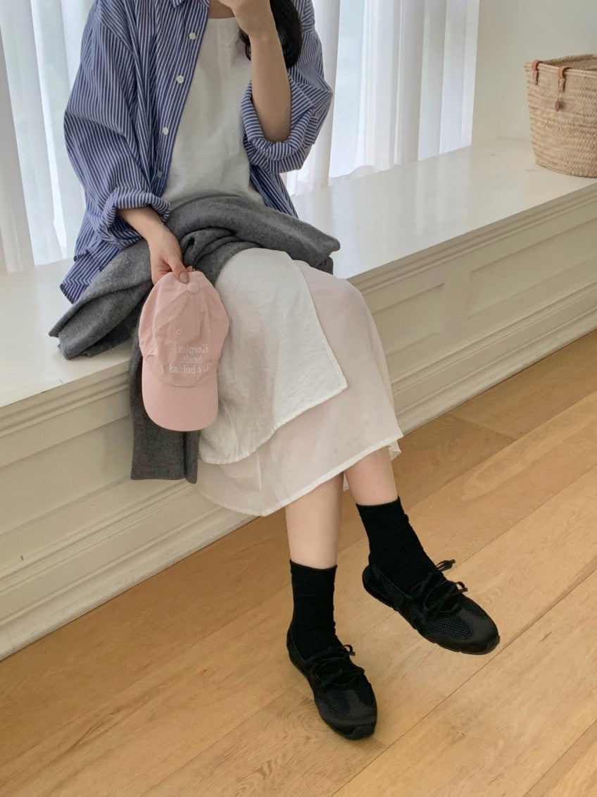 🩶🎀 스케치 무드 메쉬 리본 여름 샌들 – 폭신한 쿠션감·통기성 메쉬·하루 종일 편안한 데일리 슈즈 │ Sketch Mood Mesh Ribbon Summer Sandals 🎀🩶