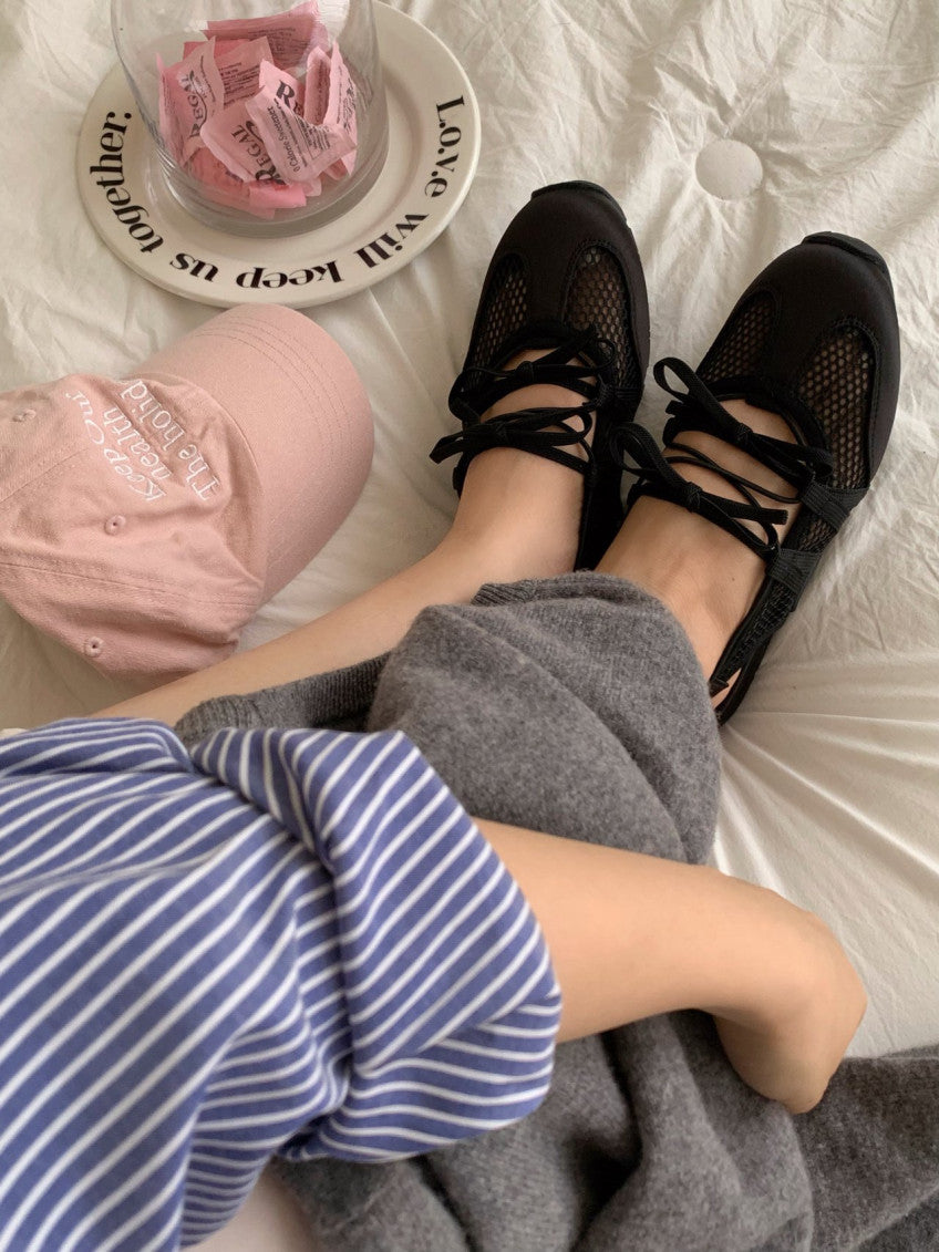 🩶🎀 스케치 무드 메쉬 리본 여름 샌들 – 폭신한 쿠션감·통기성 메쉬·하루 종일 편안한 데일리 슈즈 │ Sketch Mood Mesh Ribbon Summer Sandals 🎀🩶