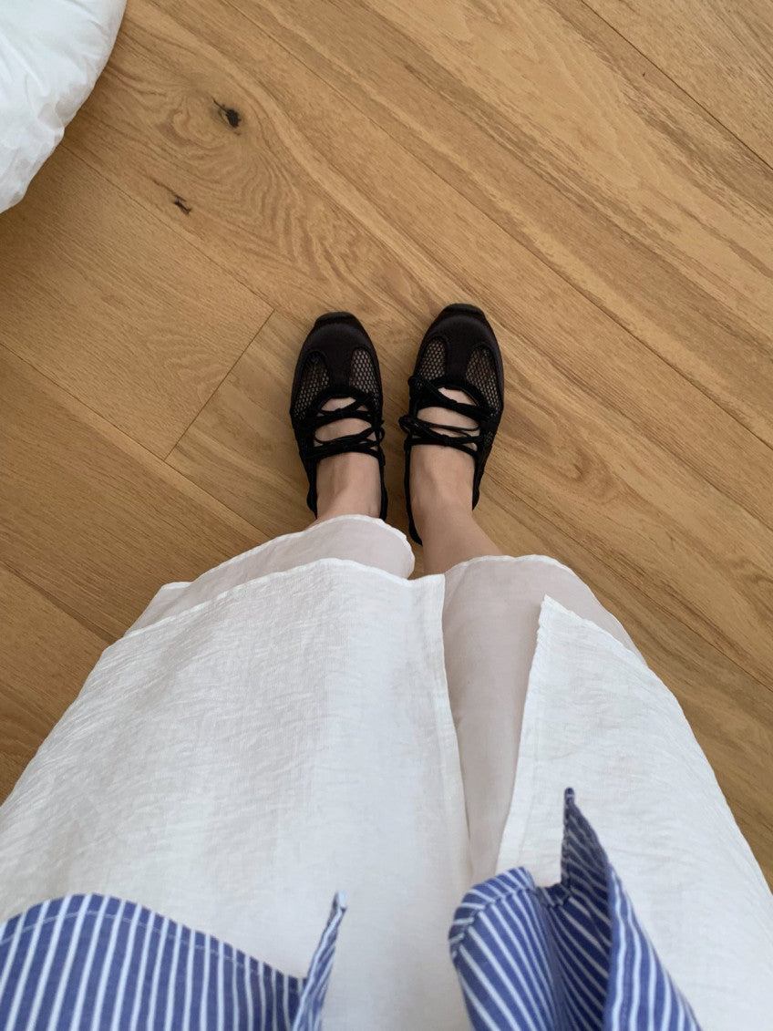 🩶🎀 스케치 무드 메쉬 리본 여름 샌들 – 폭신한 쿠션감·통기성 메쉬·하루 종일 편안한 데일리 슈즈 │ Sketch Mood Mesh Ribbon Summer Sandals 🎀🩶
