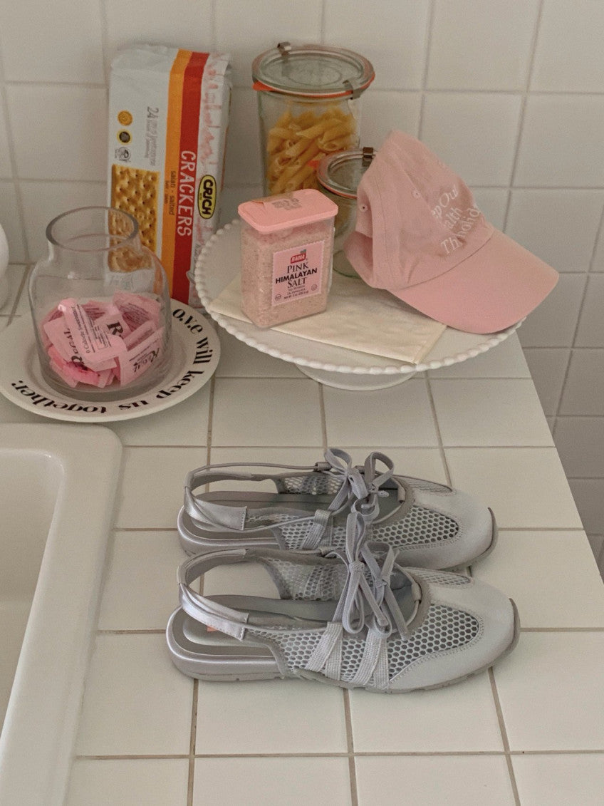 🩶🎀 스케치 무드 메쉬 리본 여름 샌들 – 폭신한 쿠션감·통기성 메쉬·하루 종일 편안한 데일리 슈즈 │ Sketch Mood Mesh Ribbon Summer Sandals 🎀🩶