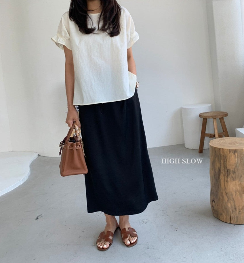 ✨ 럭키룸 블라썸 밴드 블라우스 퍼프소매 라운드넥 바스락 반팔 블라우스 데일리룩 여성 여름 블라우스 체형커버 러블리 블라우스 | Lucky Room Blossom Band Blouse Puff Sleeve Round Neck Lightweight Summer Blouse Casual Women's Top ✨
