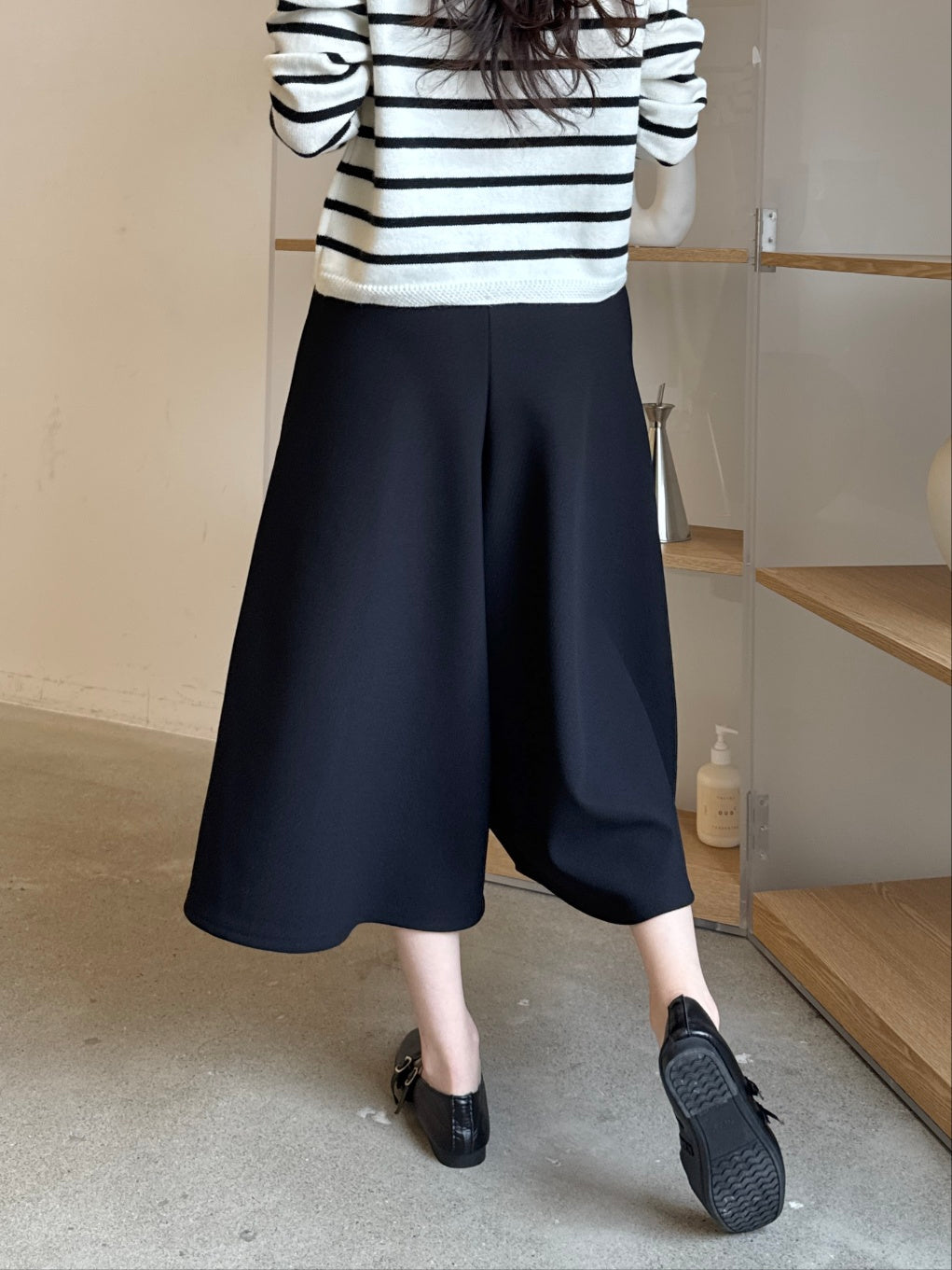 ✨👗 미시 데일리 라보 와이드 밴딩 치마바지 팬츠 편안한 A라인 체형커버 롱 큐롯 팬츠 / Labo Wide Banding Skirt-Style Culotte Pants Elegant A-Line Comfortable Daily Pants ✨