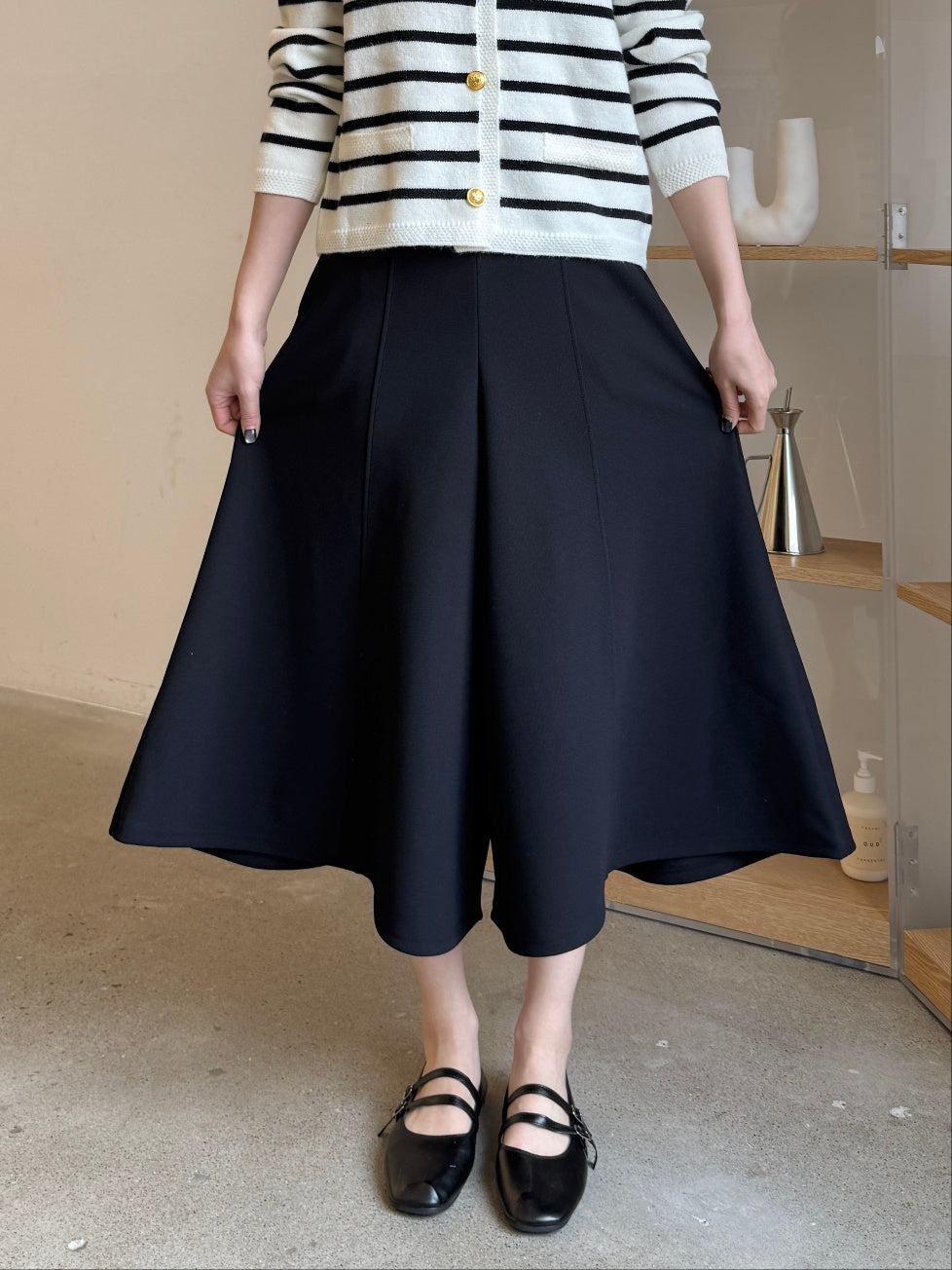 ✨👗 미시 데일리 라보 와이드 밴딩 치마바지 팬츠 편안한 A라인 체형커버 롱 큐롯 팬츠 / Labo Wide Banding Skirt-Style Culotte Pants Elegant A-Line Comfortable Daily Pants ✨