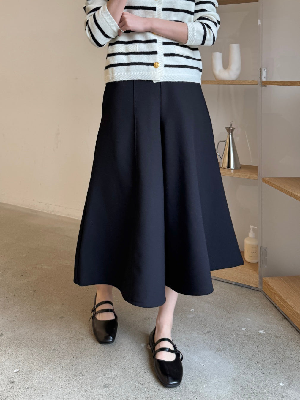 ✨👗 미시 데일리 라보 와이드 밴딩 치마바지 팬츠 편안한 A라인 체형커버 롱 큐롯 팬츠 / Labo Wide Banding Skirt-Style Culotte Pants Elegant A-Line Comfortable Daily Pants ✨