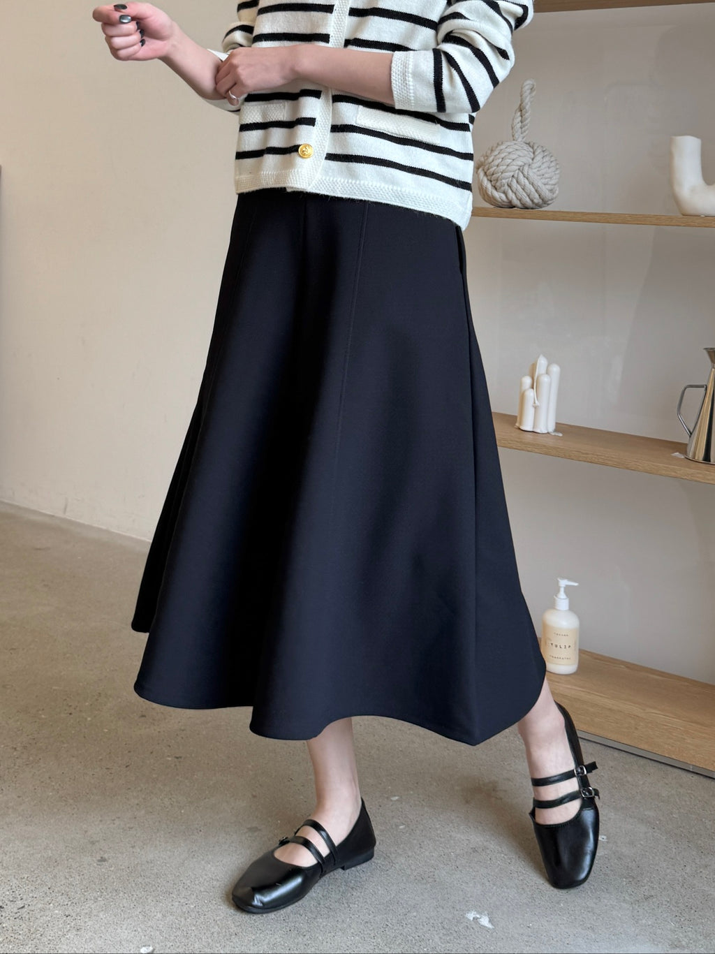 ✨👗 미시 데일리 라보 와이드 밴딩 치마바지 팬츠 편안한 A라인 체형커버 롱 큐롯 팬츠 / Labo Wide Banding Skirt-Style Culotte Pants Elegant A-Line Comfortable Daily Pants ✨