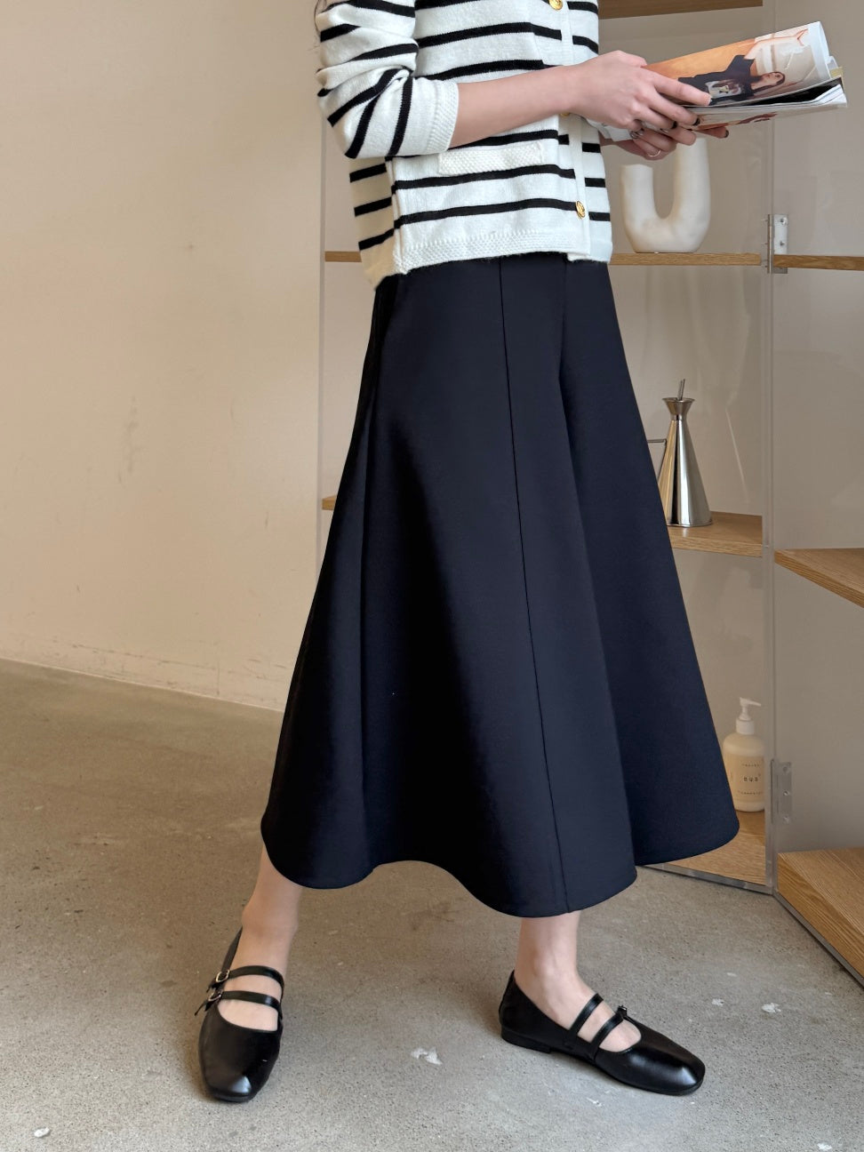 ✨👗 미시 데일리 라보 와이드 밴딩 치마바지 팬츠 편안한 A라인 체형커버 롱 큐롯 팬츠 / Labo Wide Banding Skirt-Style Culotte Pants Elegant A-Line Comfortable Daily Pants ✨