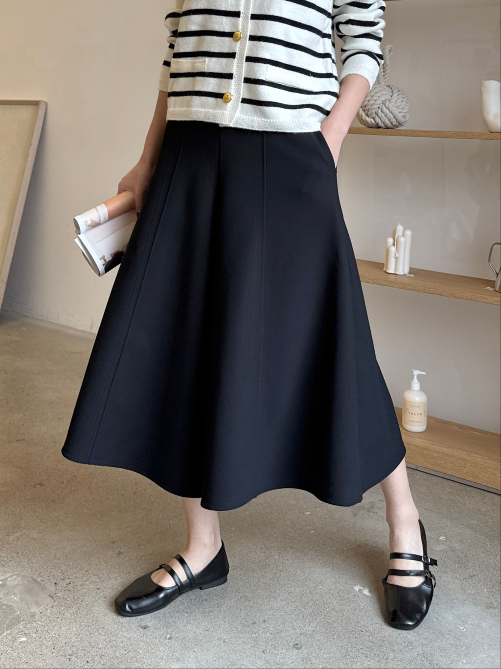 ✨👗 미시 데일리 라보 와이드 밴딩 치마바지 팬츠 편안한 A라인 체형커버 롱 큐롯 팬츠 / Labo Wide Banding Skirt-Style Culotte Pants Elegant A-Line Comfortable Daily Pants ✨