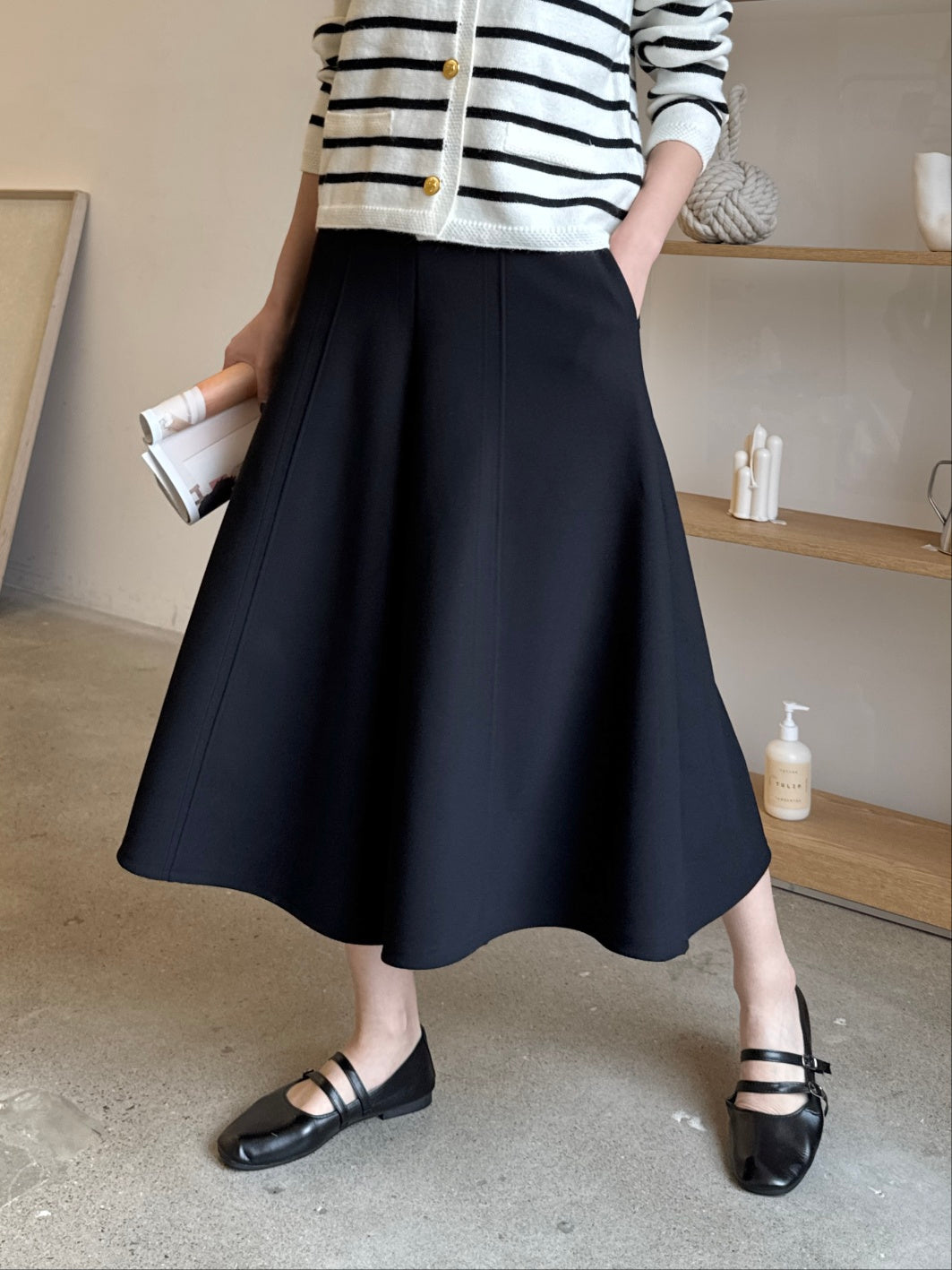 ✨👗 미시 데일리 라보 와이드 밴딩 치마바지 팬츠 편안한 A라인 체형커버 롱 큐롯 팬츠 / Labo Wide Banding Skirt-Style Culotte Pants Elegant A-Line Comfortable Daily Pants ✨