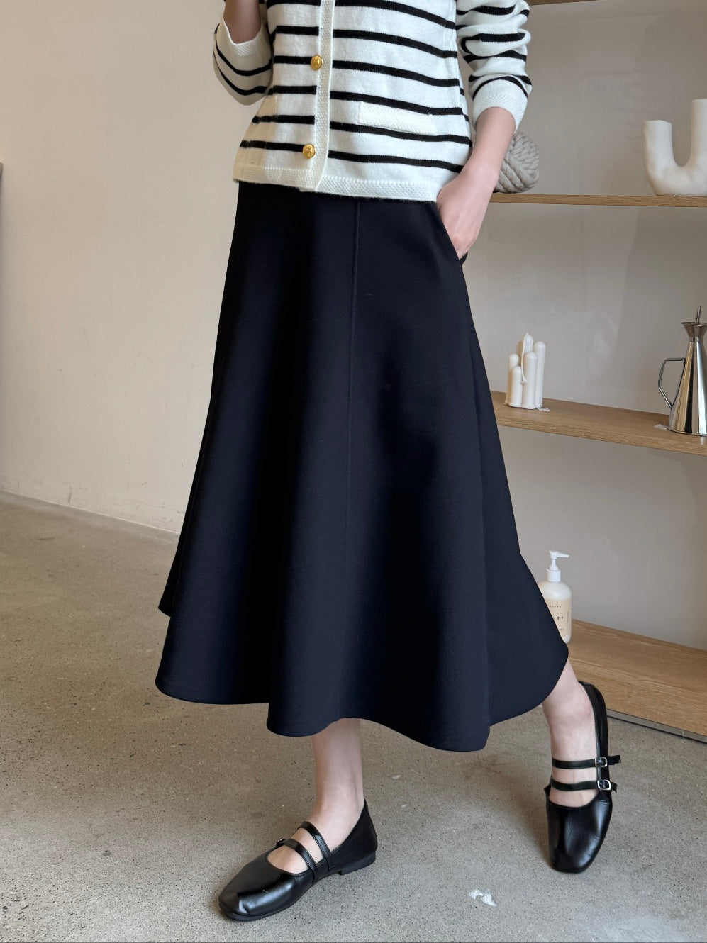 ✨👗 미시 데일리 라보 와이드 밴딩 치마바지 팬츠 편안한 A라인 체형커버 롱 큐롯 팬츠 / Labo Wide Banding Skirt-Style Culotte Pants Elegant A-Line Comfortable Daily Pants ✨