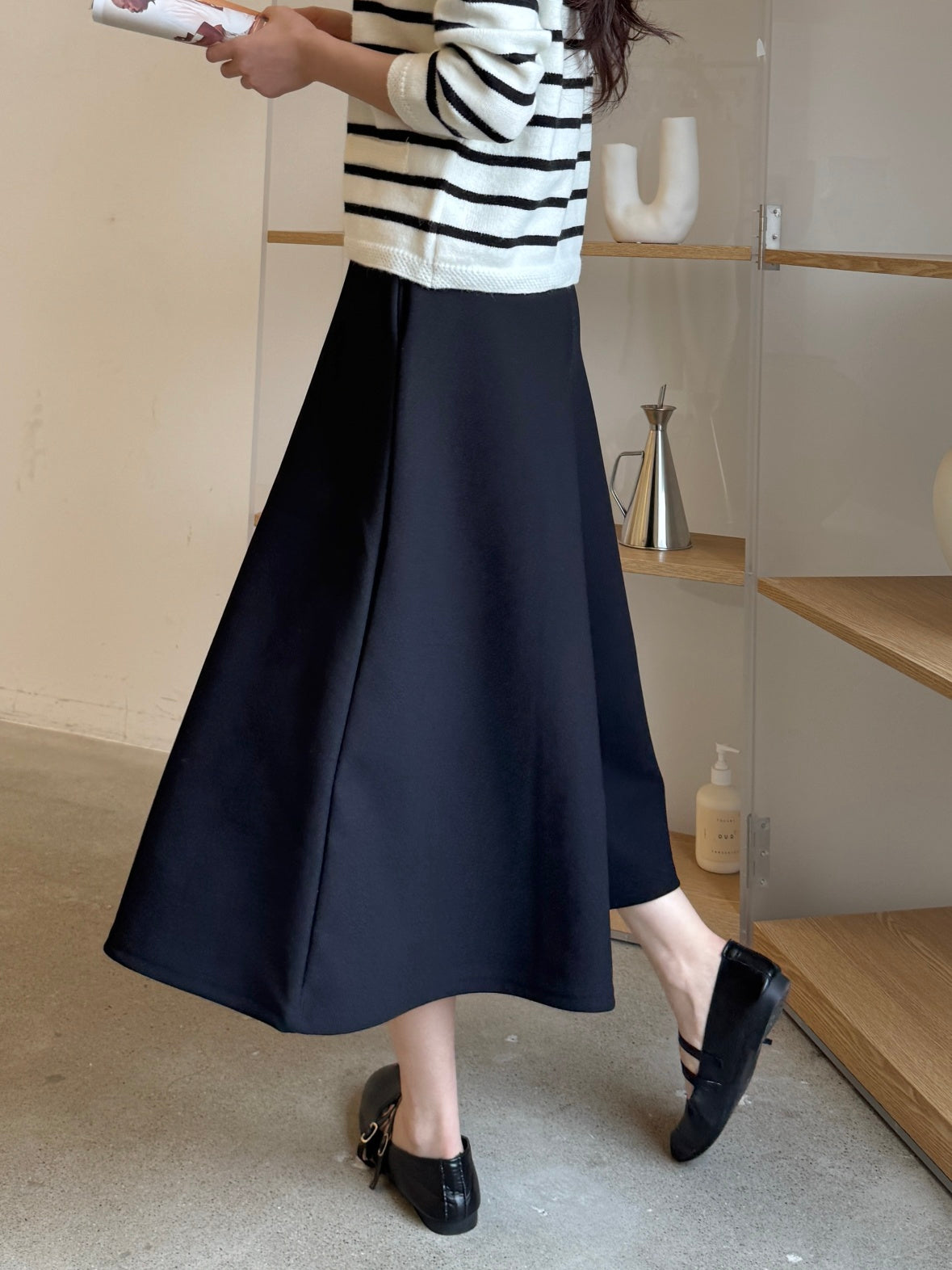 ✨👗 미시 데일리 라보 와이드 밴딩 치마바지 팬츠 편안한 A라인 체형커버 롱 큐롯 팬츠 / Labo Wide Banding Skirt-Style Culotte Pants Elegant A-Line Comfortable Daily Pants ✨