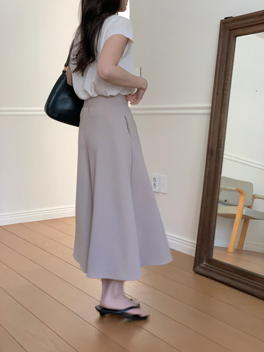 ✨👗 미시 데일리 라보 와이드 밴딩 치마바지 팬츠 편안한 A라인 체형커버 롱 큐롯 팬츠 / Labo Wide Banding Skirt-Style Culotte Pants Elegant A-Line Comfortable Daily Pants ✨