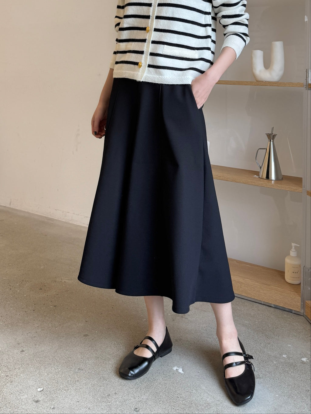 ✨👗 미시 데일리 라보 와이드 밴딩 치마바지 팬츠 편안한 A라인 체형커버 롱 큐롯 팬츠 / Labo Wide Banding Skirt-Style Culotte Pants Elegant A-Line Comfortable Daily Pants ✨