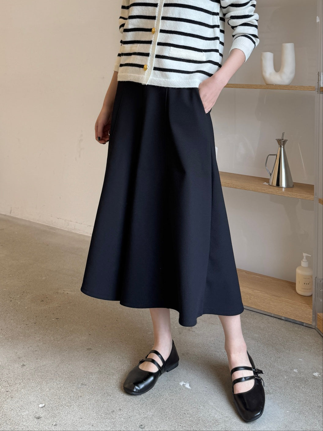 ✨👗 미시 데일리 라보 와이드 밴딩 치마바지 팬츠 편안한 A라인 체형커버 롱 큐롯 팬츠 / Labo Wide Banding Skirt-Style Culotte Pants Elegant A-Line Comfortable Daily Pants ✨