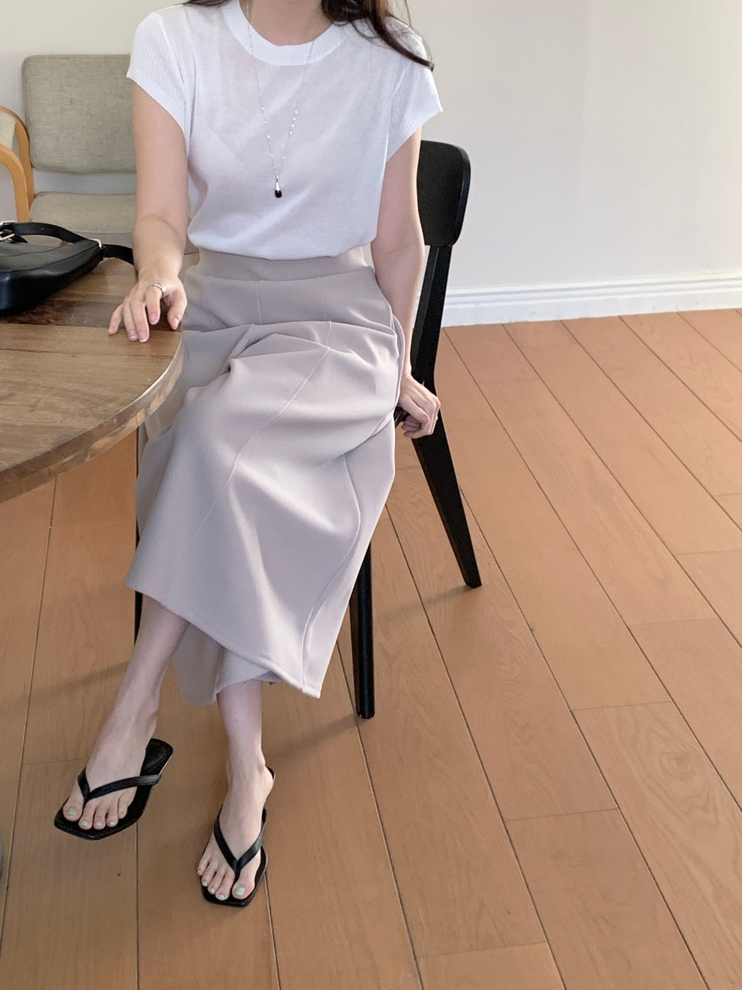✨👗 미시 데일리 라보 와이드 밴딩 치마바지 팬츠 편안한 A라인 체형커버 롱 큐롯 팬츠 / Labo Wide Banding Skirt-Style Culotte Pants Elegant A-Line Comfortable Daily Pants ✨