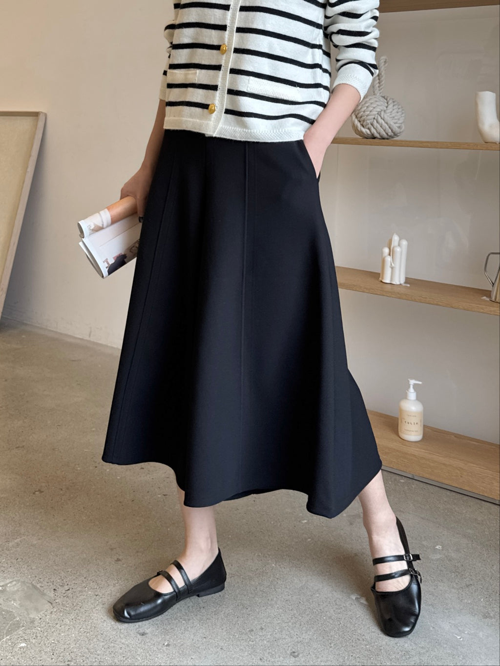 ✨👗 미시 데일리 라보 와이드 밴딩 치마바지 팬츠 편안한 A라인 체형커버 롱 큐롯 팬츠 / Labo Wide Banding Skirt-Style Culotte Pants Elegant A-Line Comfortable Daily Pants ✨