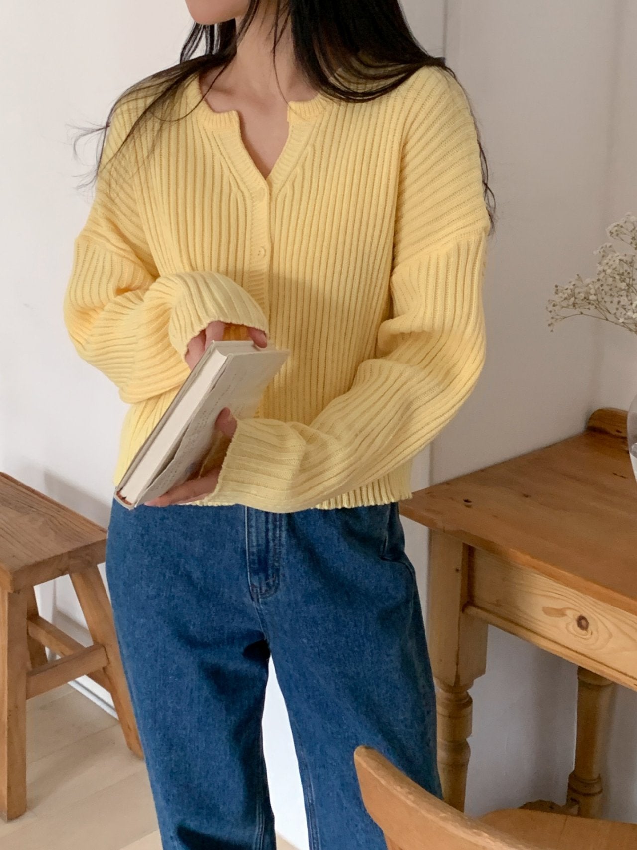 🌸 [26SS 봄신상] 굵은 골지 봄 가디건 26SS Ribbed Spring Cardigan