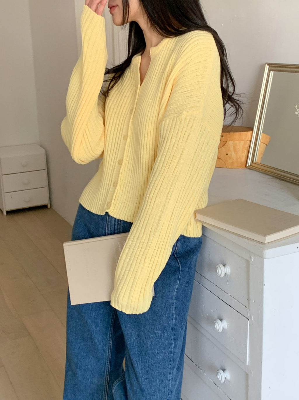 🌸 [26SS 봄신상] 굵은 골지 봄 가디건 26SS Ribbed Spring Cardigan