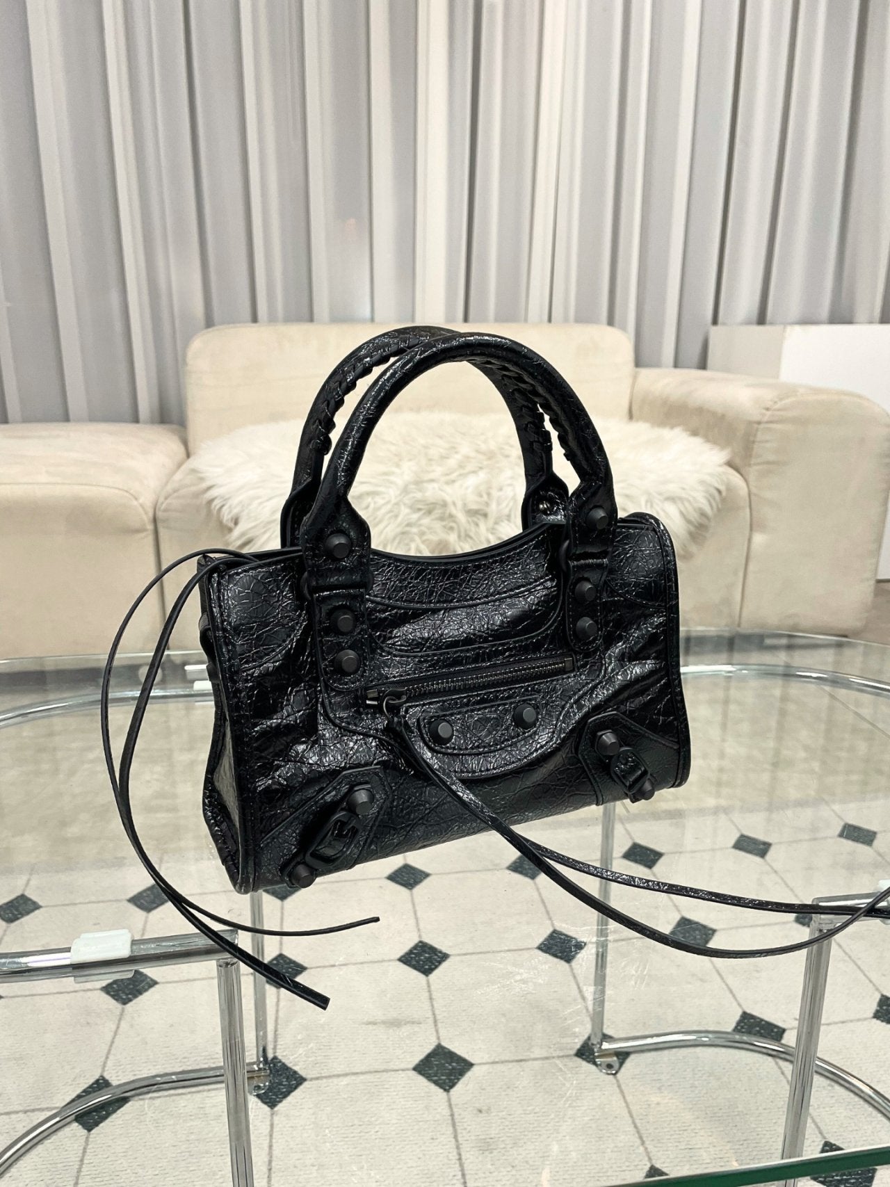 🖤✨ Y2K 르시티 모터백 소가죽 100% 토트백 & 크로스백 미니 · 스몰 · 미디움 ✨🖤 🖤✨ Y2K Le City Motor Bag 100% Cowhide Tote Bag & Crossbody Bag Mini · Small · Medium ✨🖤