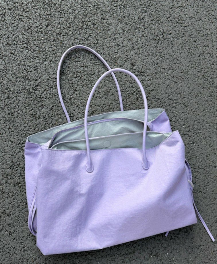 ✨가볍고 넉넉한 데일리·여행용 프릭스 빅 나일론 숄더백 ✈️👜 노트북 수납 가능 · 3칸 분리 수납 · 초경량 가방 (블랙/그레이/퍼플) Lightweight Large Nylon Shoulder Bag ✨ Laptop Fit · 3 Compartments · Ultra Lightweight (Black/Gray/Purple)