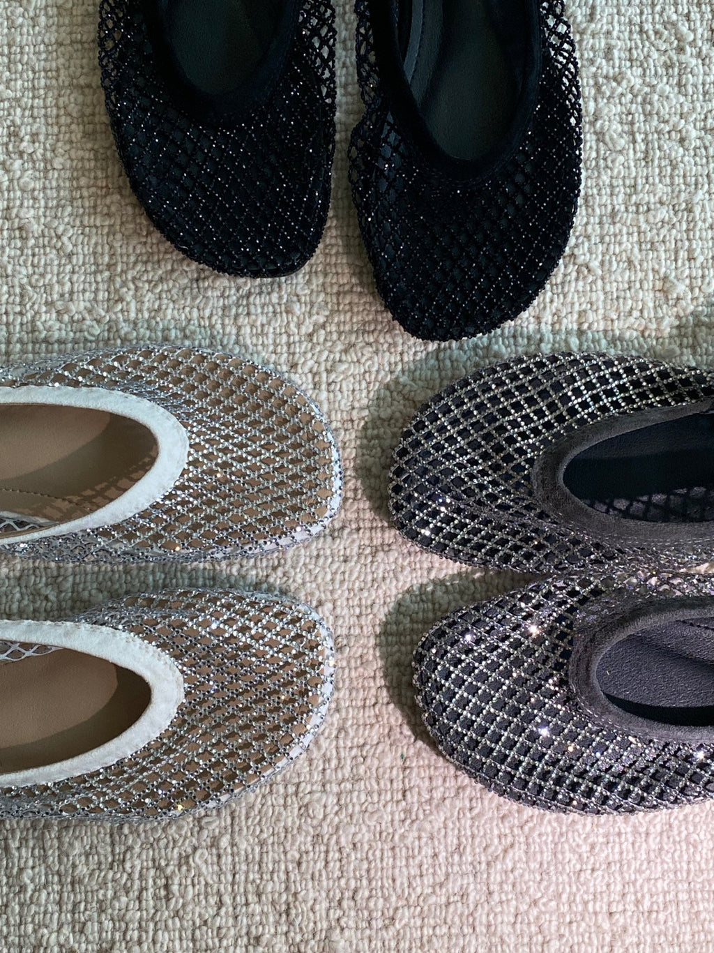 [3-4주소요]✨품절대란여름신발✨ 블랑26SS 비즈 메쉬 메리제인 플랫 🩶 Beaded Mesh Mary Jane Flats | 여름 반짝이 플랫 끝판왕 💎