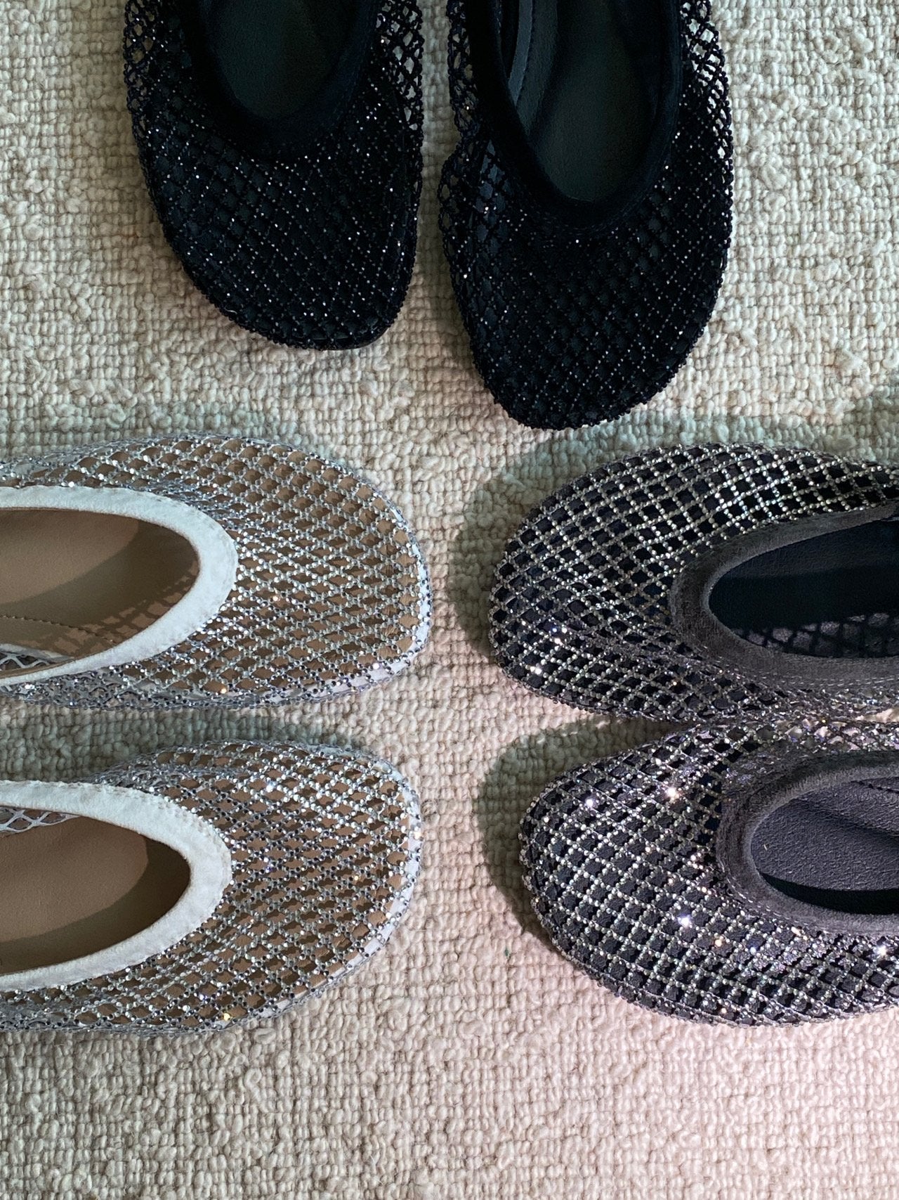 [3-4주소요]✨품절대란여름신발✨ 블랑26SS 비즈 메쉬 메리제인 플랫 🩶 Beaded Mesh Mary Jane Flats | 여름 반짝이 플랫 끝판왕 💎