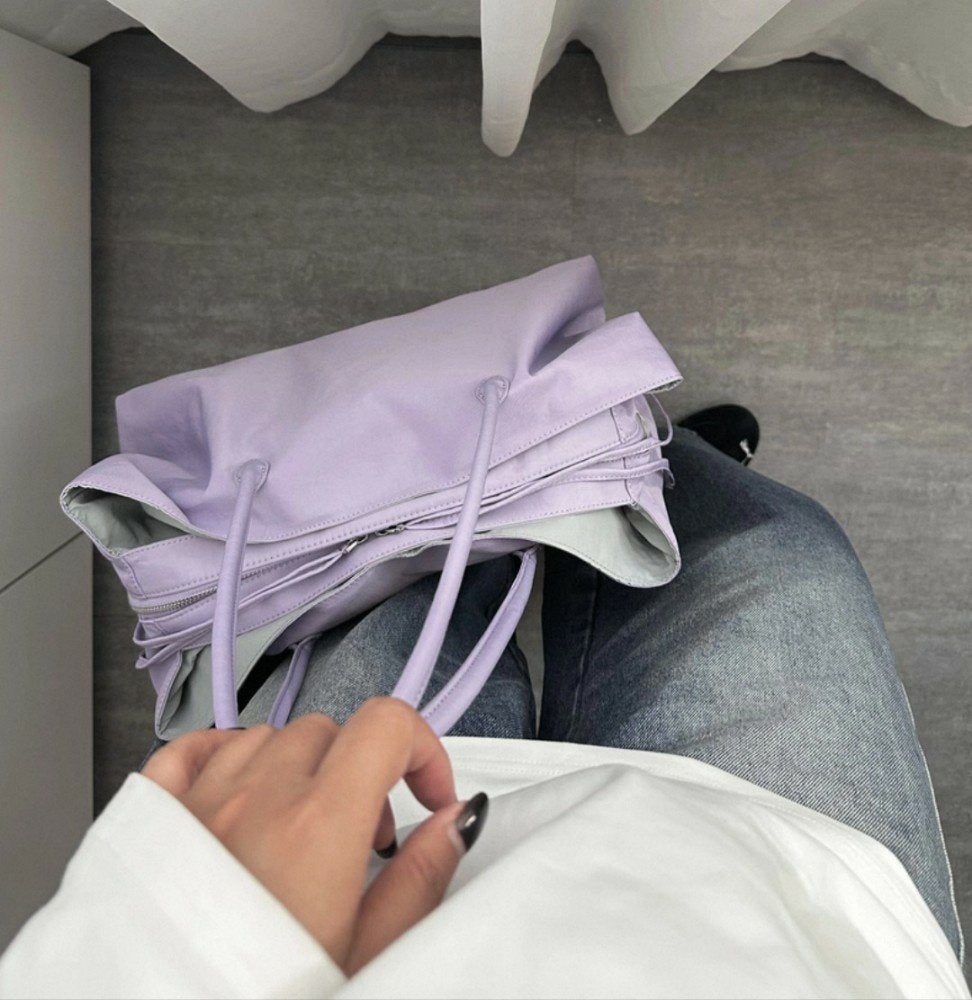 ✨가볍고 넉넉한 데일리·여행용 프릭스 빅 나일론 숄더백 ✈️👜 노트북 수납 가능 · 3칸 분리 수납 · 초경량 가방 (블랙/그레이/퍼플) Lightweight Large Nylon Shoulder Bag ✨ Laptop Fit · 3 Compartments · Ultra Lightweight (Black/Gray/Purple)