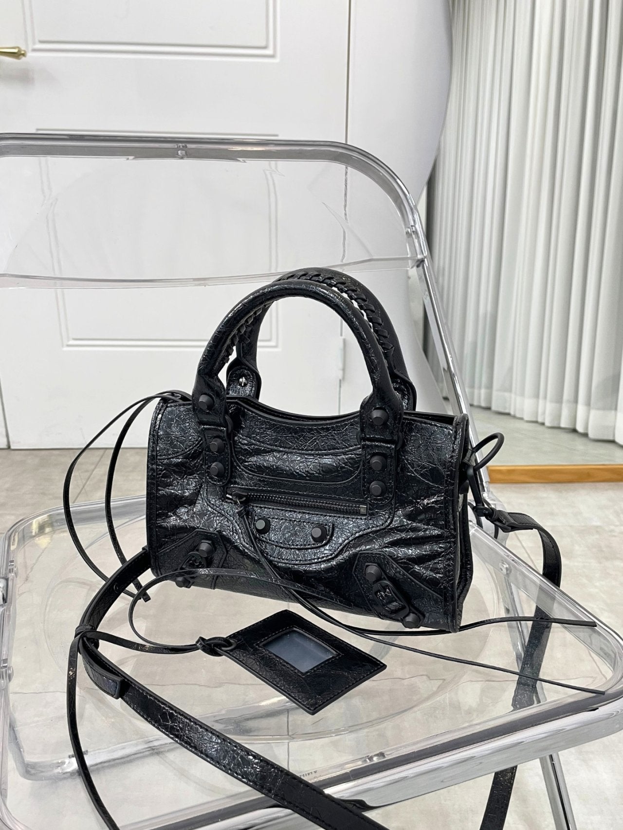 🖤✨ Y2K 르시티 모터백 소가죽 100% 토트백 & 크로스백 미니 · 스몰 · 미디움 ✨🖤 🖤✨ Y2K Le City Motor Bag 100% Cowhide Tote Bag & Crossbody Bag Mini · Small · Medium ✨🖤