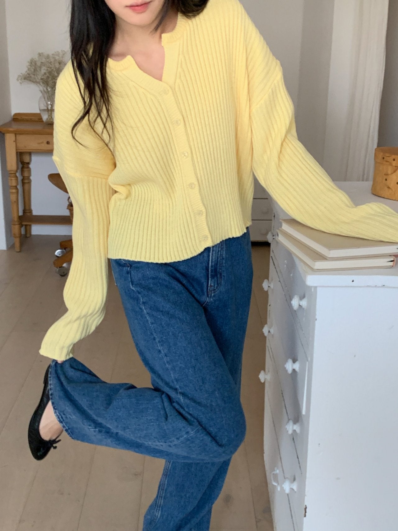 🌸 [26SS 봄신상] 굵은 골지 봄 가디건 26SS Ribbed Spring Cardigan