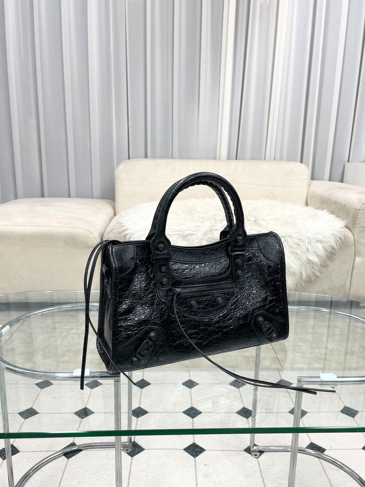 🖤✨ Y2K 르시티 모터백 소가죽 100% 토트백 & 크로스백 미니 · 스몰 · 미디움 ✨🖤 🖤✨ Y2K Le City Motor Bag 100% Cowhide Tote Bag & Crossbody Bag Mini · Small · Medium ✨🖤