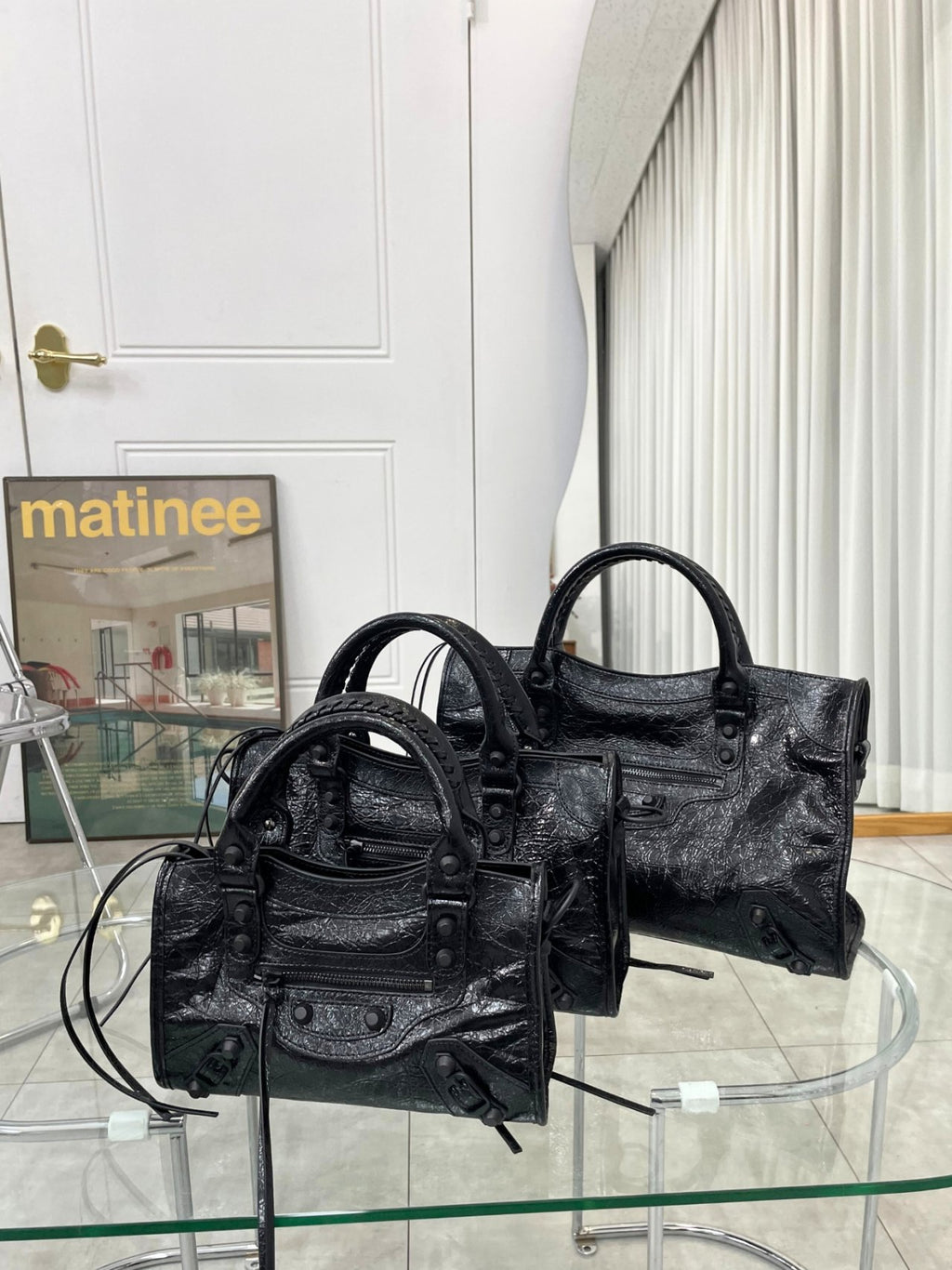 🖤✨ Y2K 르시티 모터백 소가죽 100% 토트백 & 크로스백 미니 · 스몰 · 미디움 ✨🖤 🖤✨ Y2K Le City Motor Bag 100% Cowhide Tote Bag & Crossbody Bag Mini · Small · Medium ✨🖤
