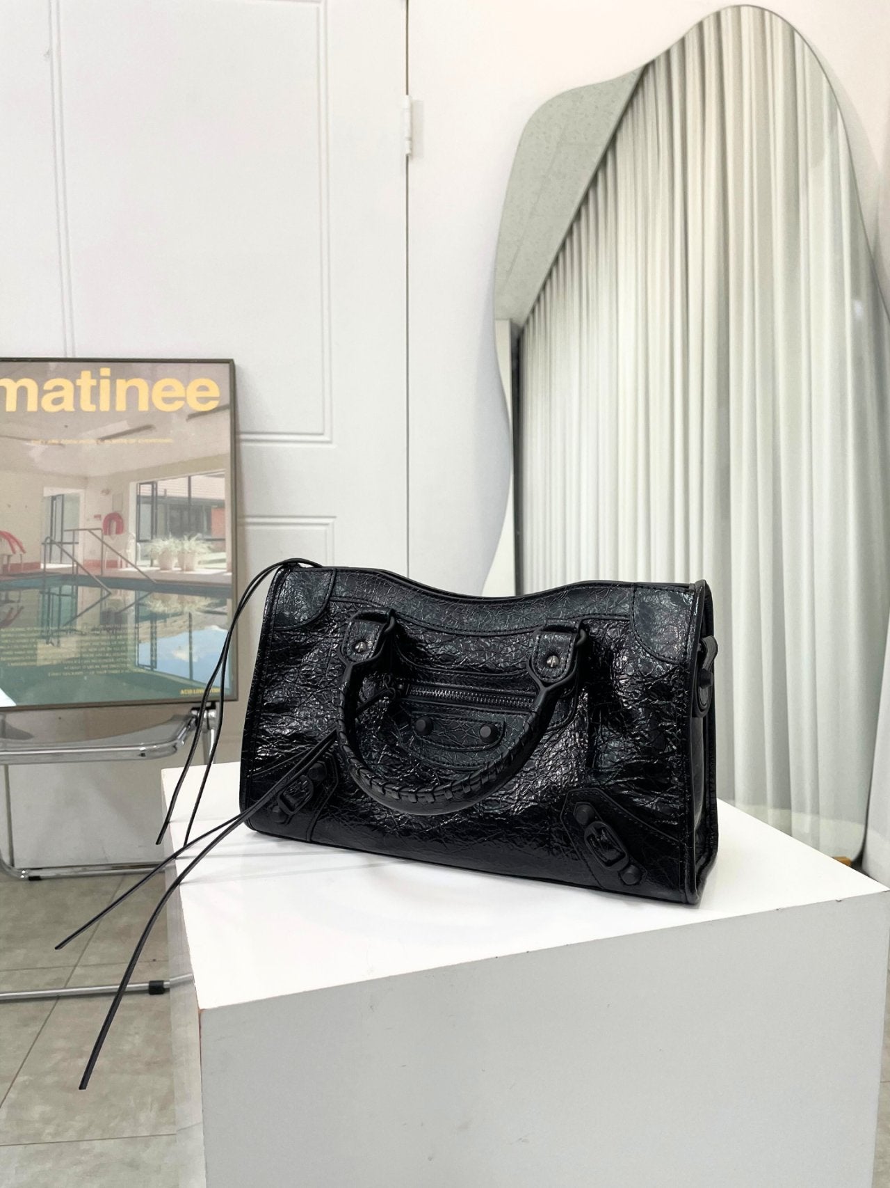 🖤✨ Y2K 르시티 모터백 소가죽 100% 토트백 & 크로스백 미니 · 스몰 · 미디움 ✨🖤 🖤✨ Y2K Le City Motor Bag 100% Cowhide Tote Bag & Crossbody Bag Mini · Small · Medium ✨🖤