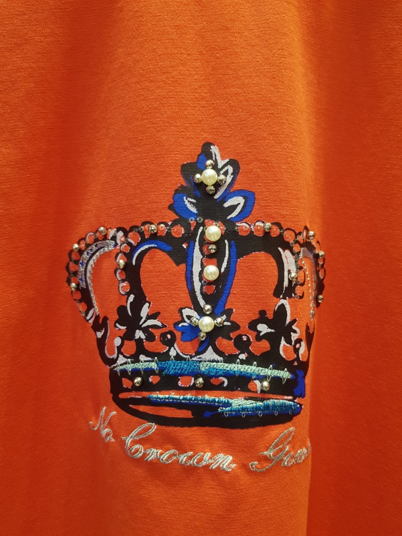 🌼[봄신상]🌼 마르 티아라 👑 큐빅자수 티셔츠 FREE 사이즈. 66-77까지 가능 | MAR Tiara Crystal Embroidery T-Shirt