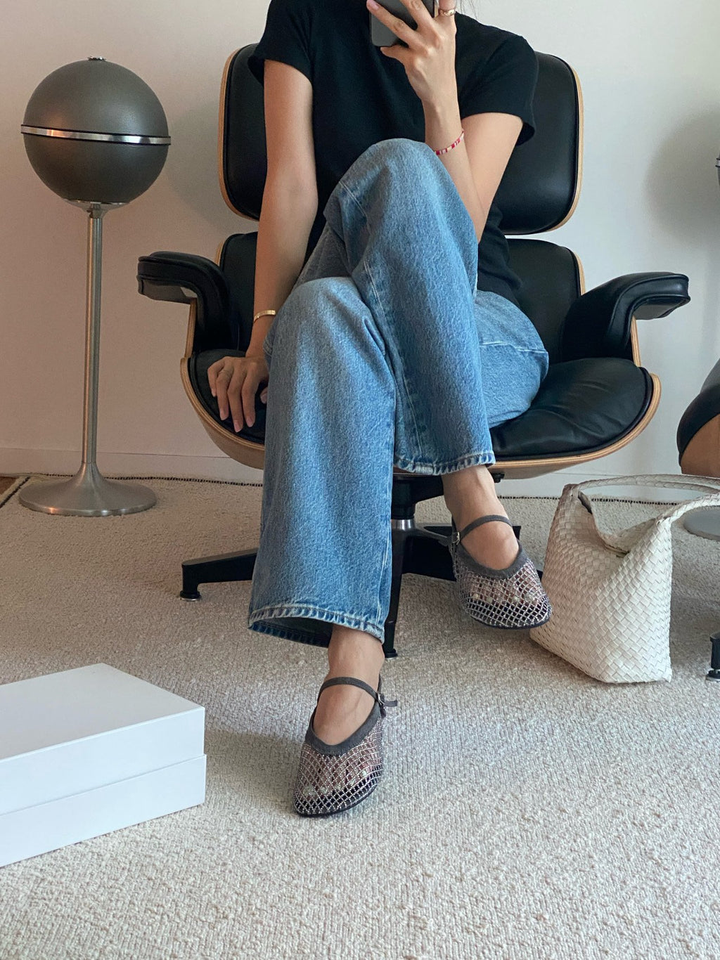 [3-4주소요]✨품절대란여름신발✨ 블랑26SS 비즈 메쉬 메리제인 플랫 🩶 Beaded Mesh Mary Jane Flats | 여름 반짝이 플랫 끝판왕 💎