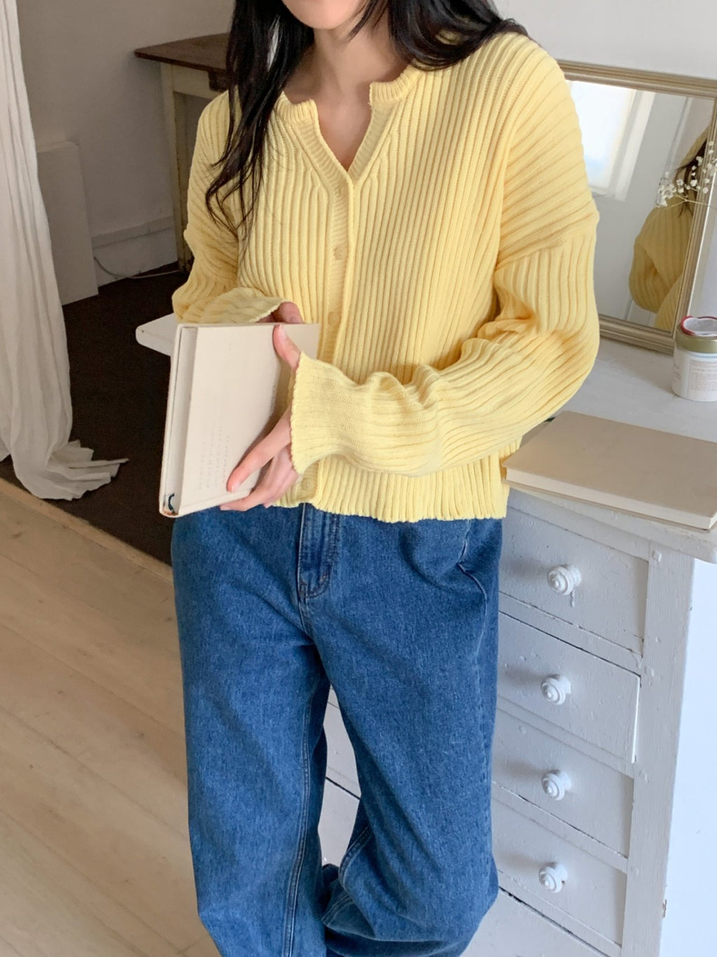 🌸 [26SS 봄신상] 굵은 골지 봄 가디건 26SS Ribbed Spring Cardigan