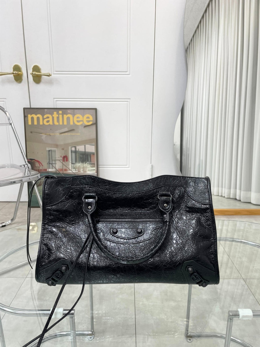 🖤✨ Y2K 르시티 모터백 소가죽 100% 토트백 & 크로스백 미니 · 스몰 · 미디움 ✨🖤 🖤✨ Y2K Le City Motor Bag 100% Cowhide Tote Bag & Crossbody Bag Mini · Small · Medium ✨🖤