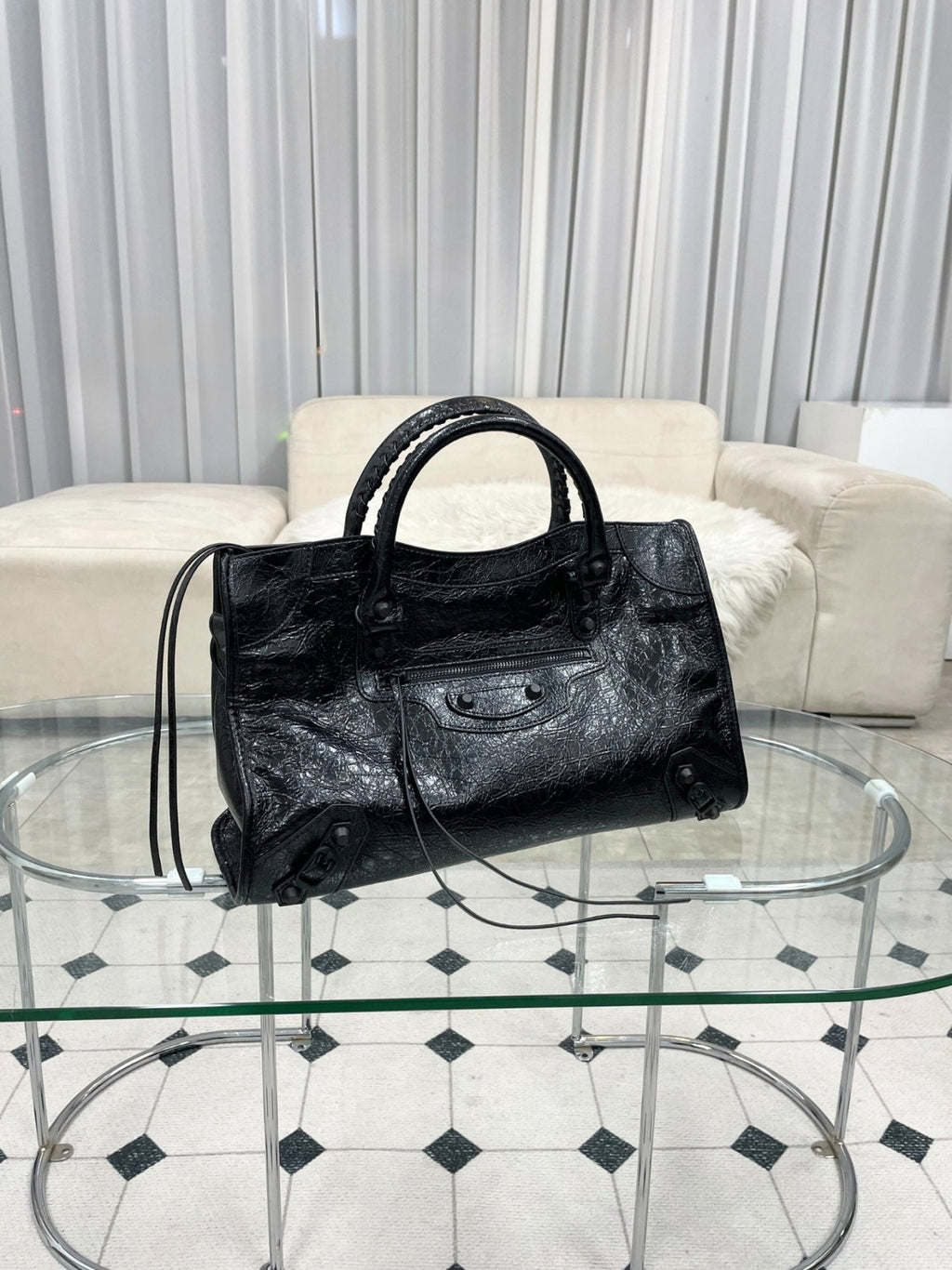 🖤✨ Y2K 르시티 모터백 소가죽 100% 토트백 & 크로스백 미니 · 스몰 · 미디움 ✨🖤 🖤✨ Y2K Le City Motor Bag 100% Cowhide Tote Bag & Crossbody Bag Mini · Small · Medium ✨🖤