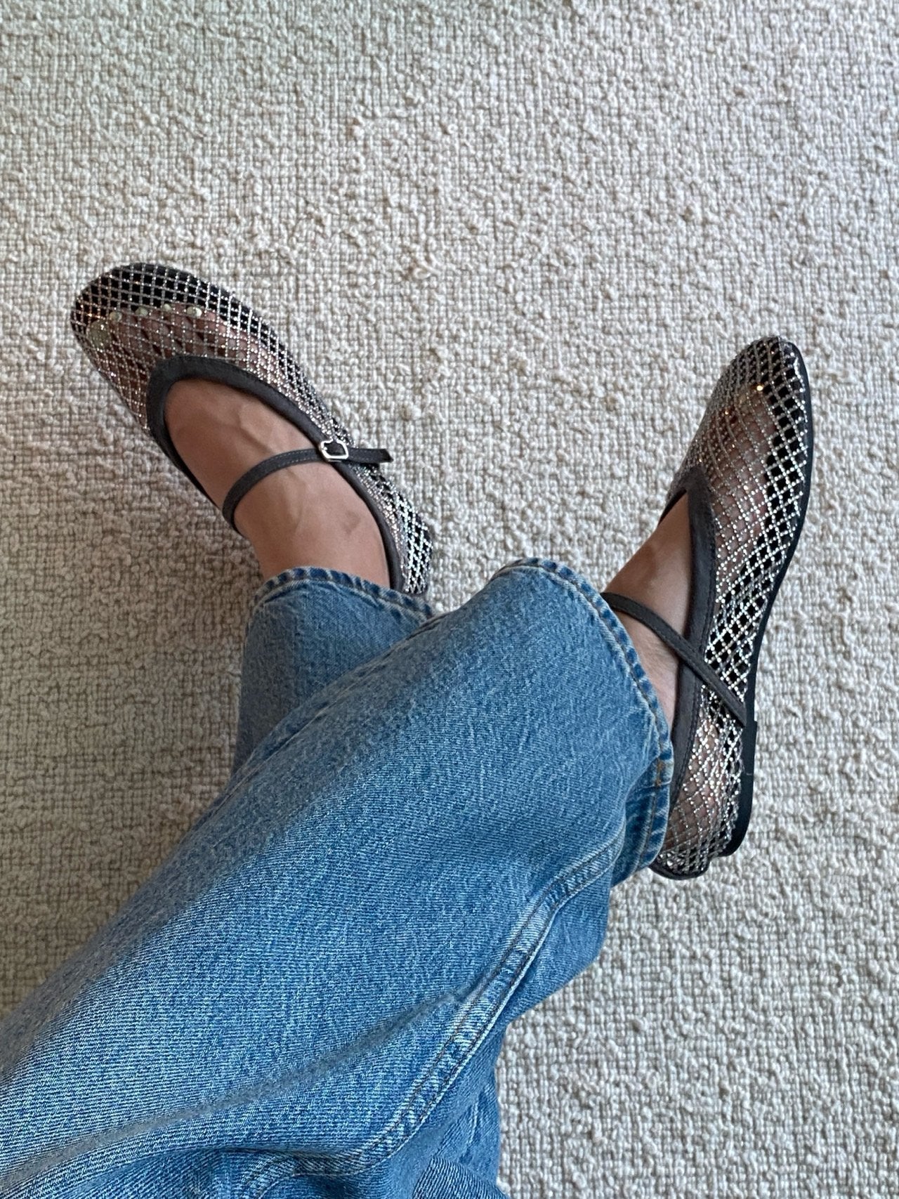 [3-4주소요]✨품절대란여름신발✨ 블랑26SS 비즈 메쉬 메리제인 플랫 🩶 Beaded Mesh Mary Jane Flats | 여름 반짝이 플랫 끝판왕 💎