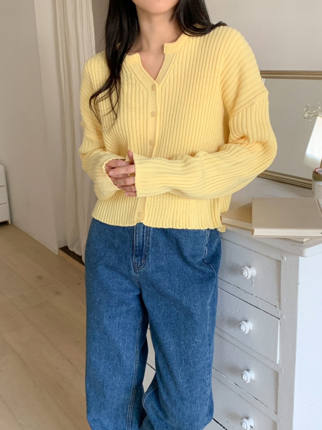 🌸 [26SS 봄신상] 굵은 골지 봄 가디건 26SS Ribbed Spring Cardigan