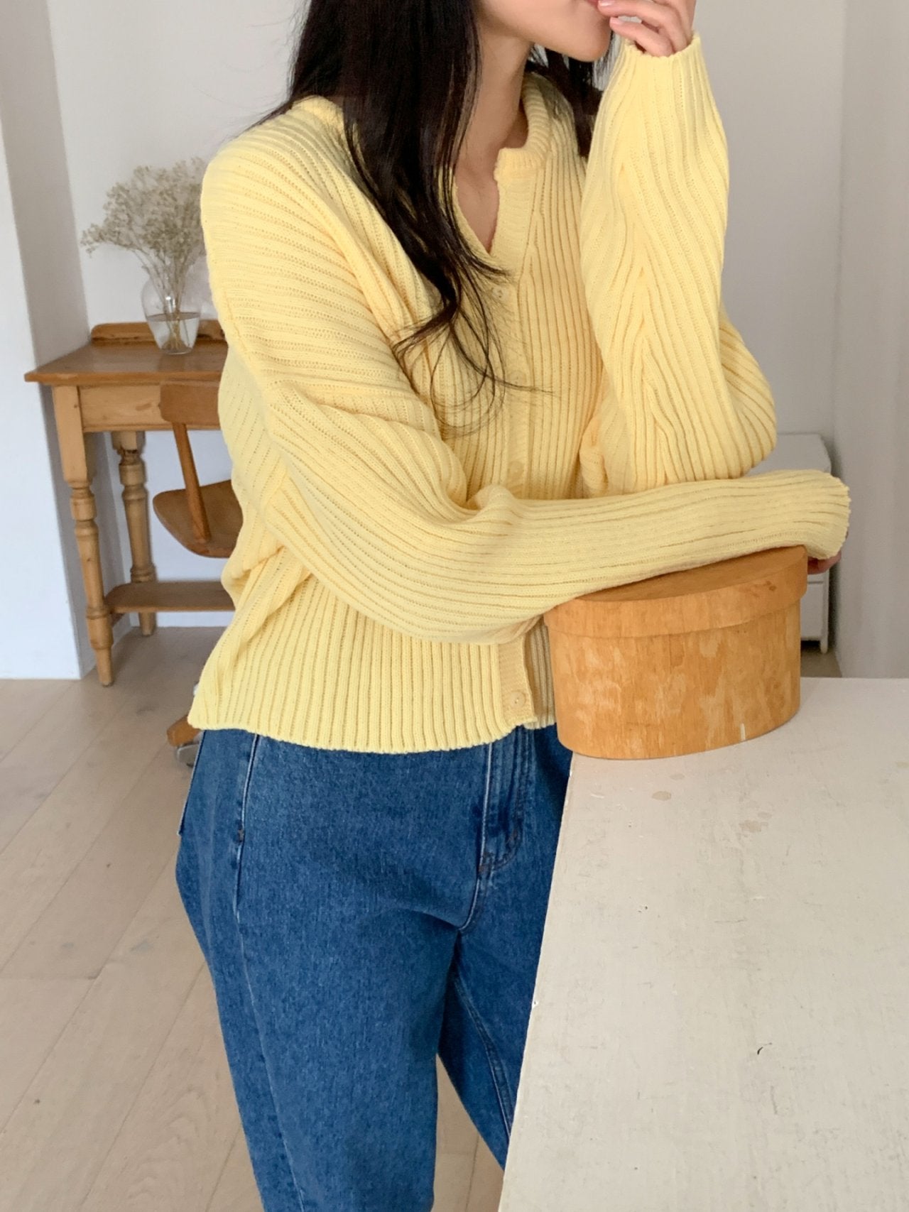 🌸 [26SS 봄신상] 굵은 골지 봄 가디건 26SS Ribbed Spring Cardigan