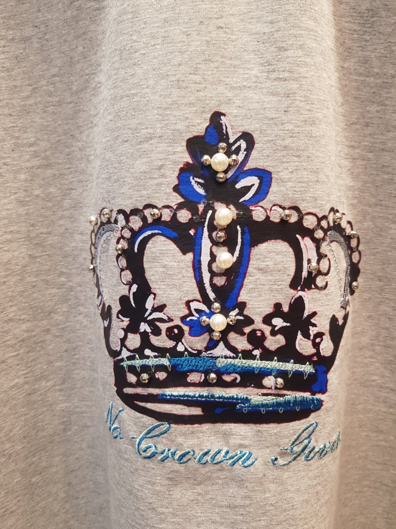 🌼[봄신상]🌼 마르 티아라 👑 큐빅자수 티셔츠 FREE 사이즈. 66-77까지 가능 | MAR Tiara Crystal Embroidery T-Shirt