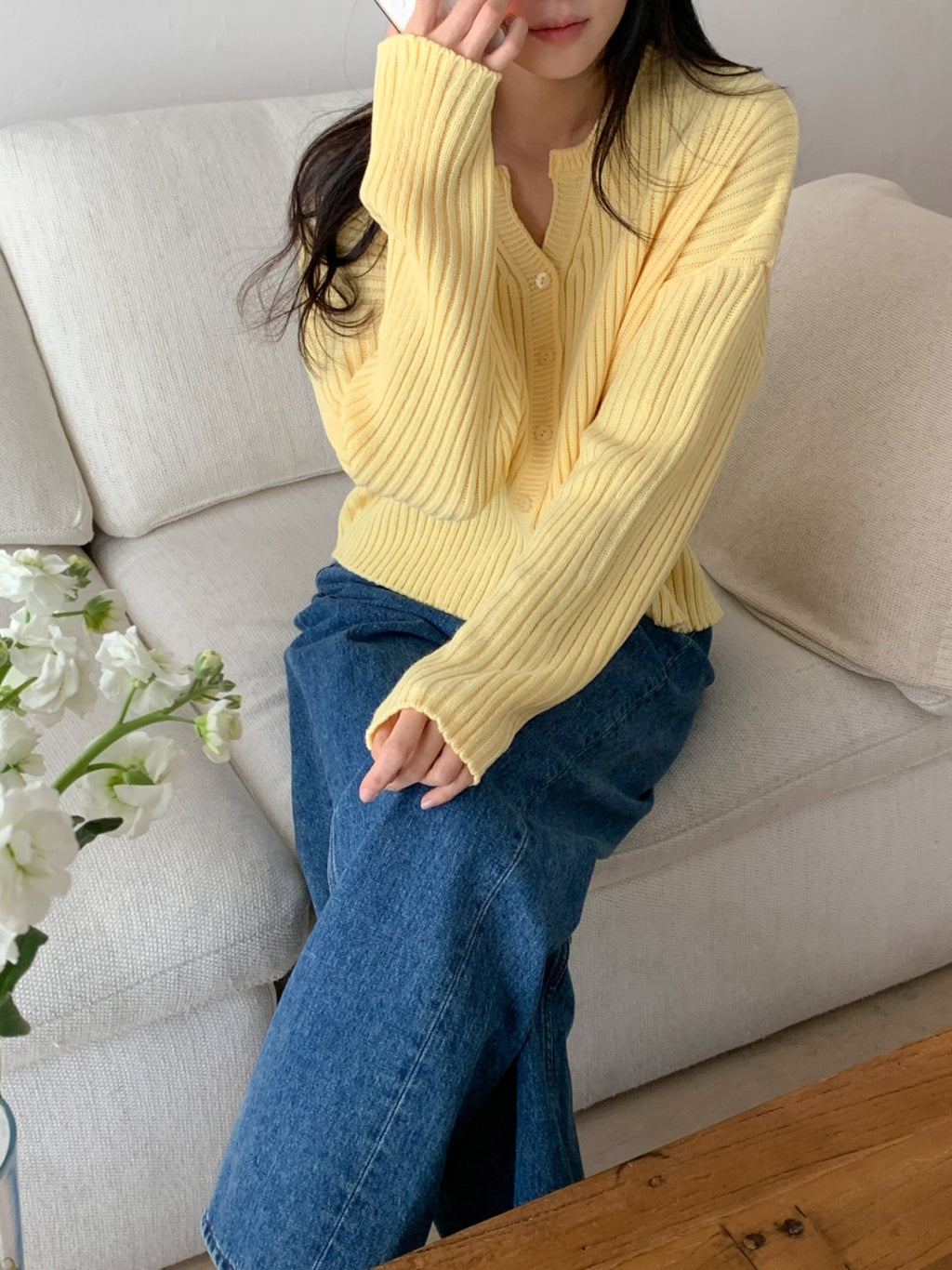 🌸 [26SS 봄신상] 굵은 골지 봄 가디건 26SS Ribbed Spring Cardigan