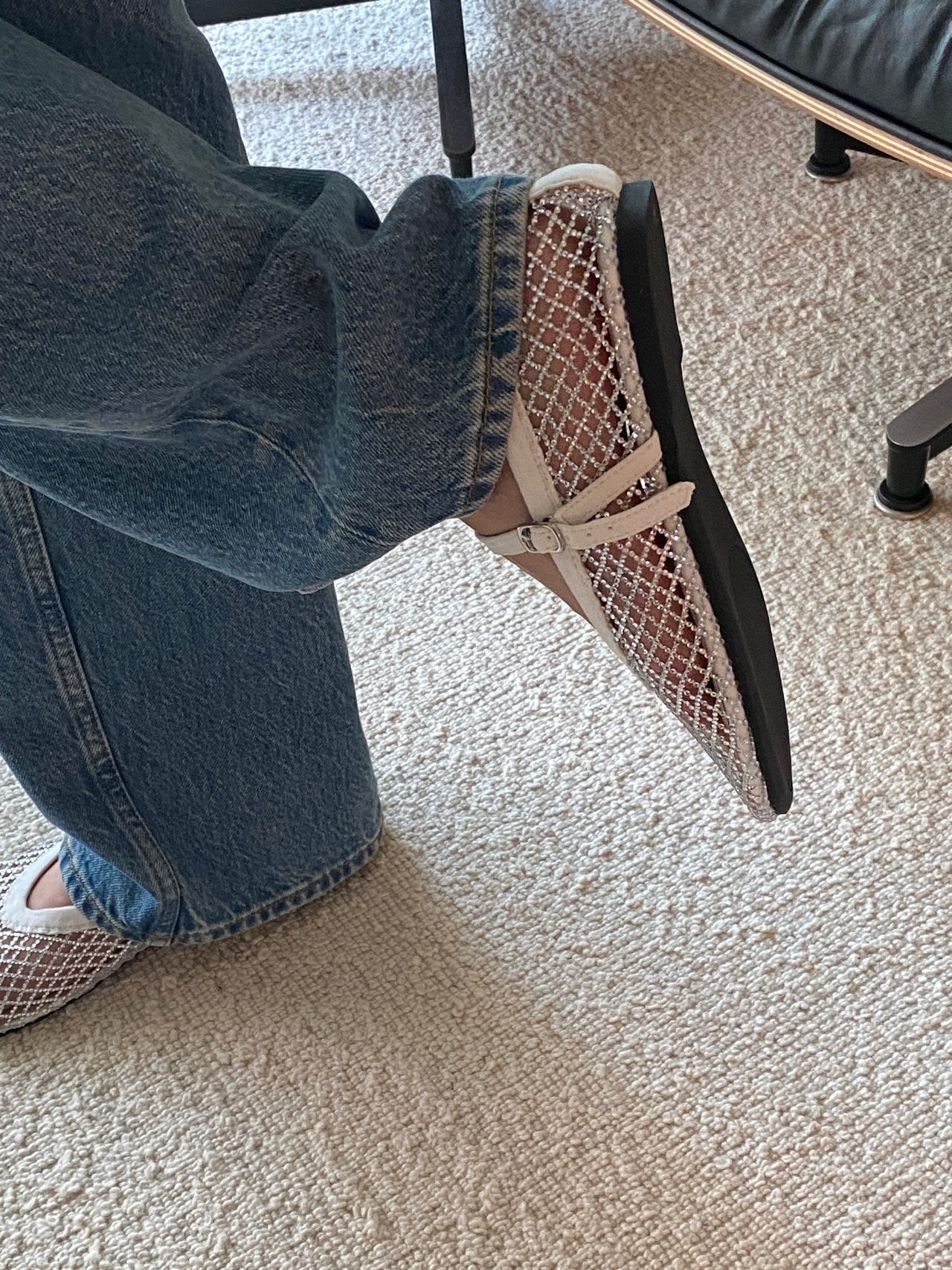 [3-4주소요]✨품절대란여름신발✨ 블랑26SS 비즈 메쉬 메리제인 플랫 🩶 Beaded Mesh Mary Jane Flats | 여름 반짝이 플랫 끝판왕 💎